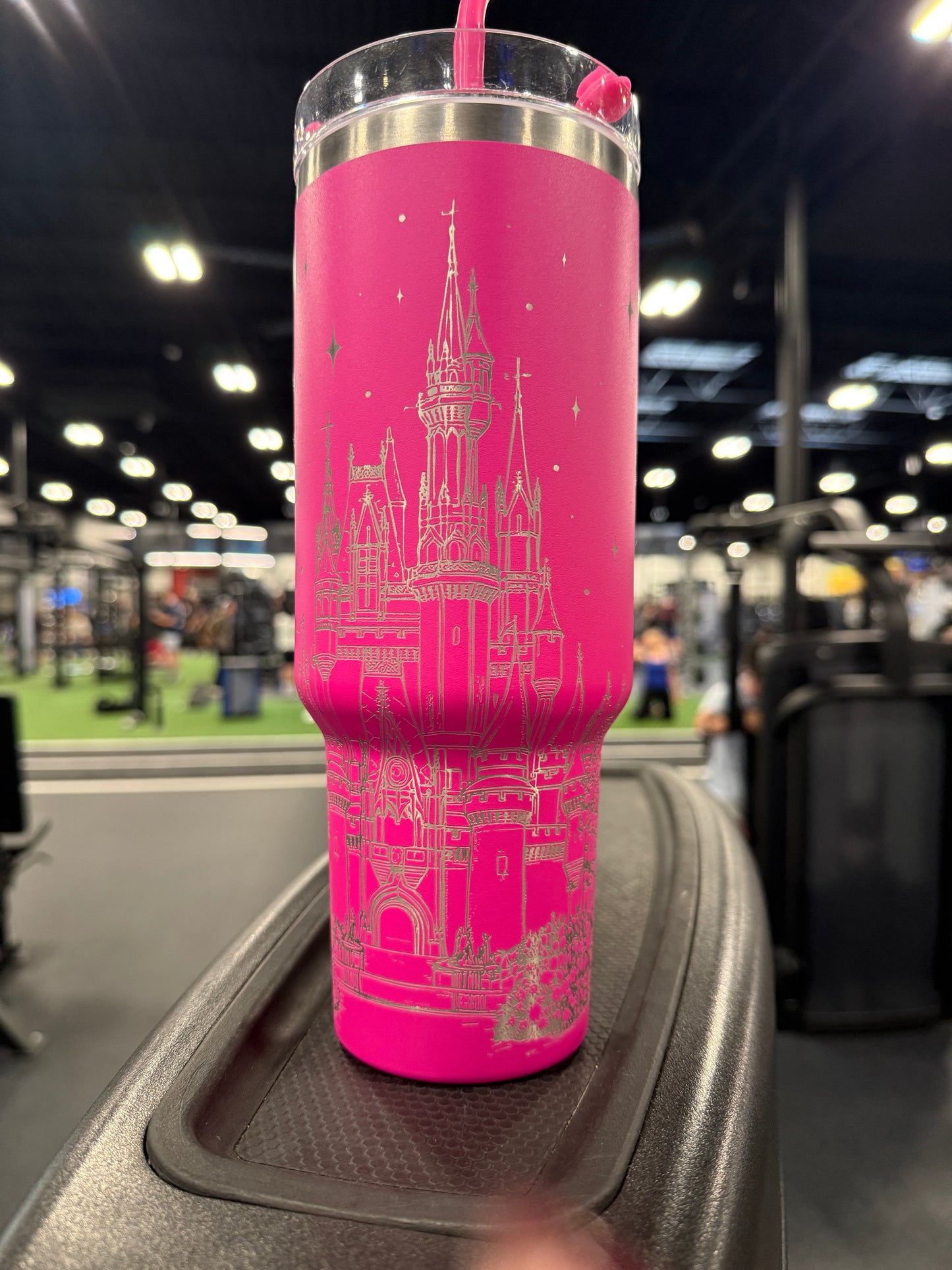 Pink Princess Castle Tumbler – Stainless Steel Engraved Cup | Fairytale Travel Mug | Magical Disney-Inspired Gift