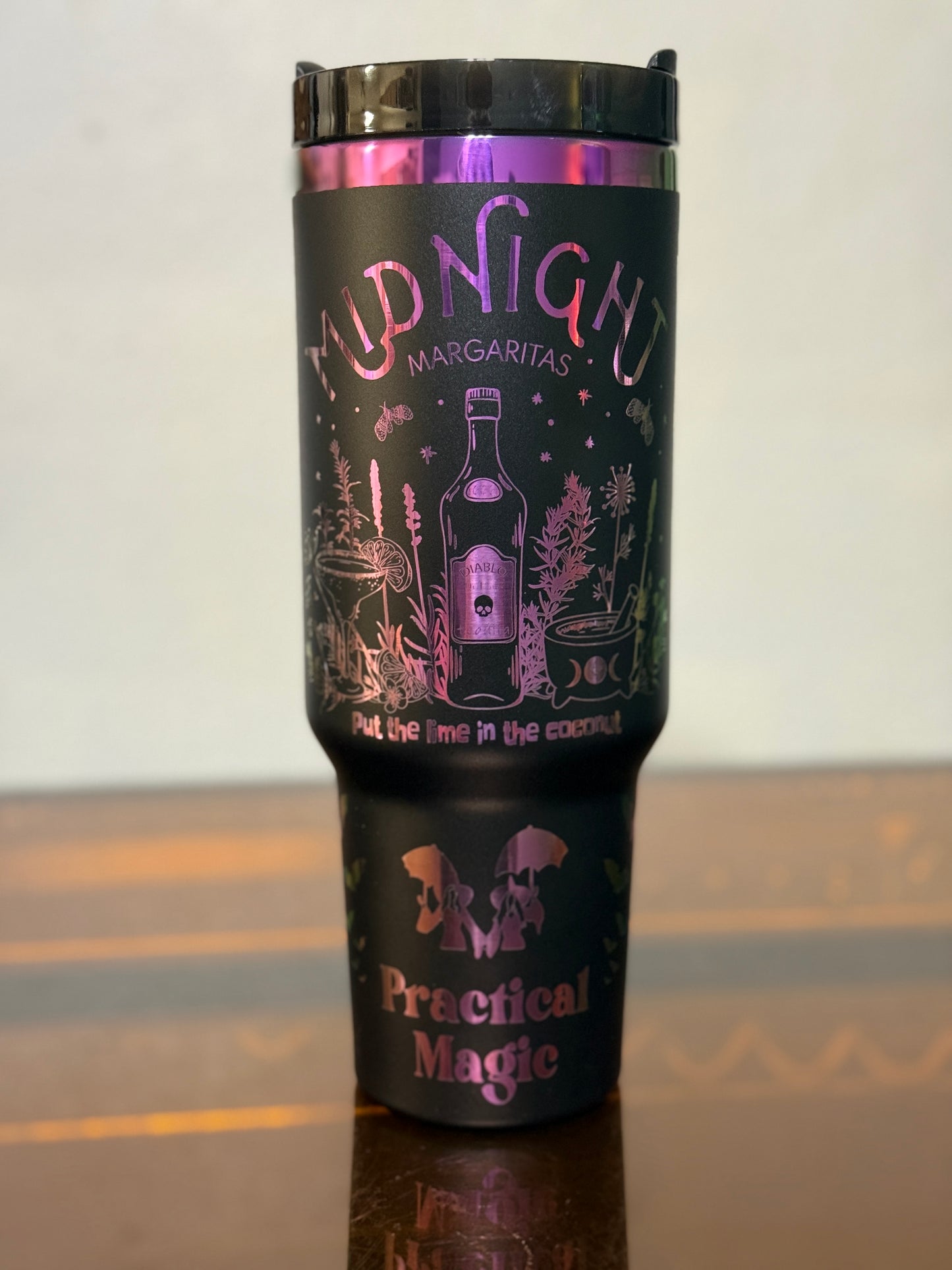 Midnight Margaritas Cup | Practical Magic Tumbler | 40 oz Laser Engraved Cup | Witchy Kitchen Gift | Halloween Tumbler