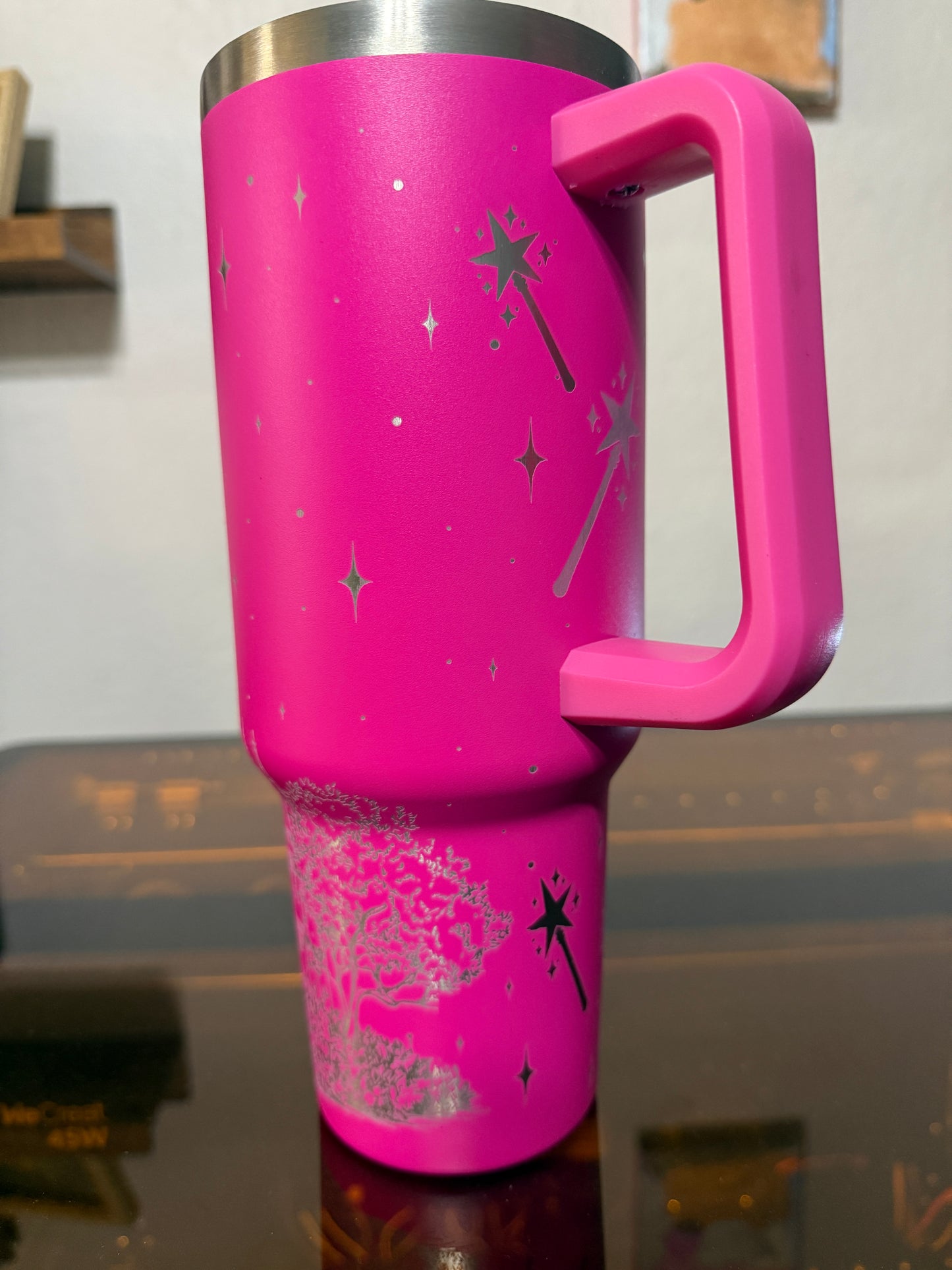 Pink Princess Castle Tumbler – Stainless Steel Engraved Cup | Fairytale Travel Mug | Magical Disney-Inspired Gift